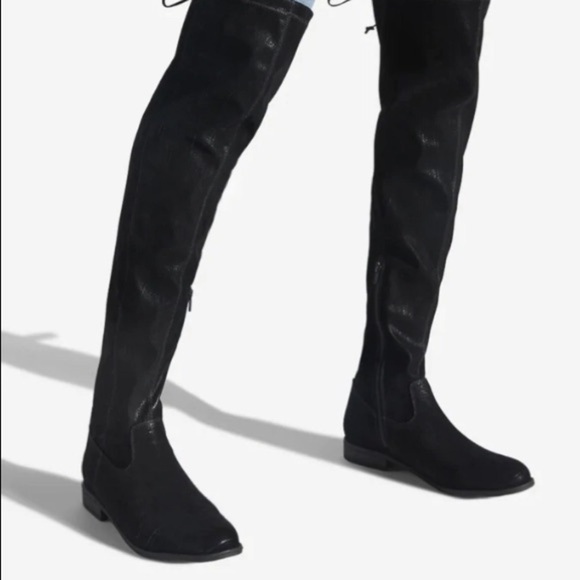 Vince Camuto over the knee pirate captain lace back leather boots size  6M Black - Picture 1 of 5
